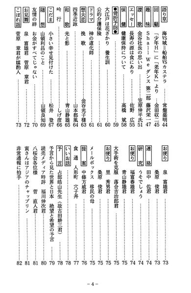 ファイル:八桜会通信 1997 平成9年 目次02.jpg