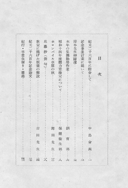 ファイル:校友会雑誌 第17号 002 目次.jpg