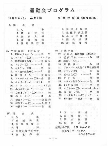 ファイル:1958年学校祭プログラム 運動会プログラム.jpg