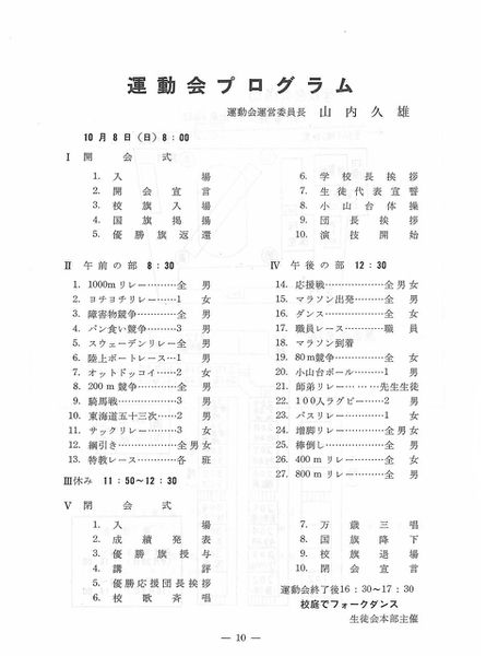 ファイル:1961年学校祭プログラム 運動会プログラム.jpg