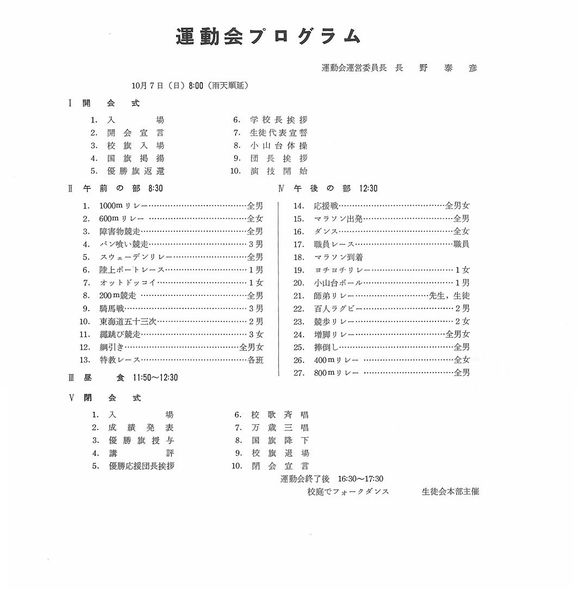 ファイル:1962年学校祭プログラム 運動会プログラム.jpg
