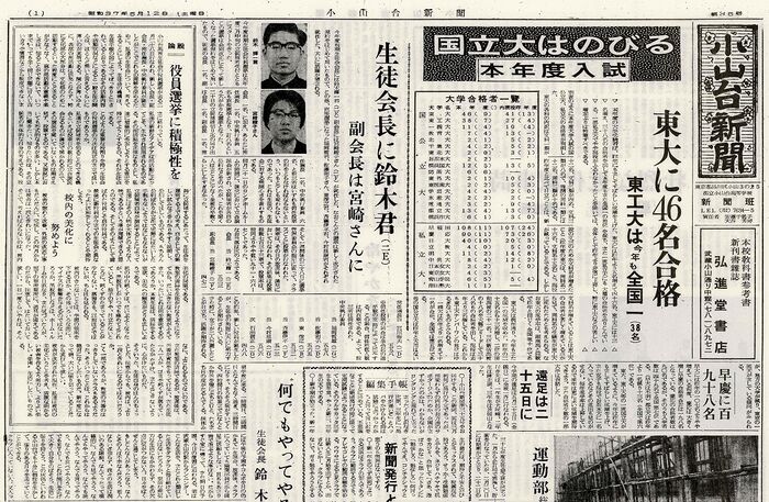 「小山台新聞1962(昭和37)年5月12日発行」は以下のリンクからご覧になれます。→「小山台新聞1961昭和37)年5月12日発行」へのリンク