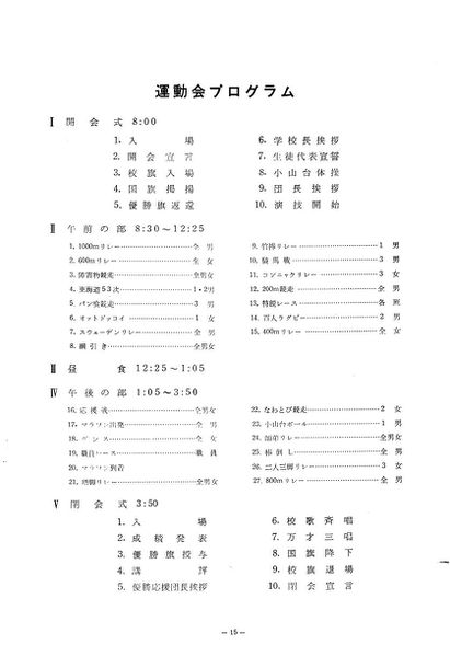 ファイル:1965年学校祭プログラム 運動会プログラム.jpg