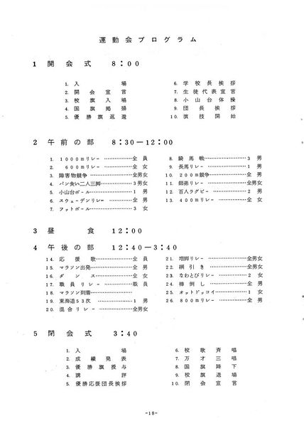 ファイル:1973年寒菊祭プログラム 運動会プログラム.jpg