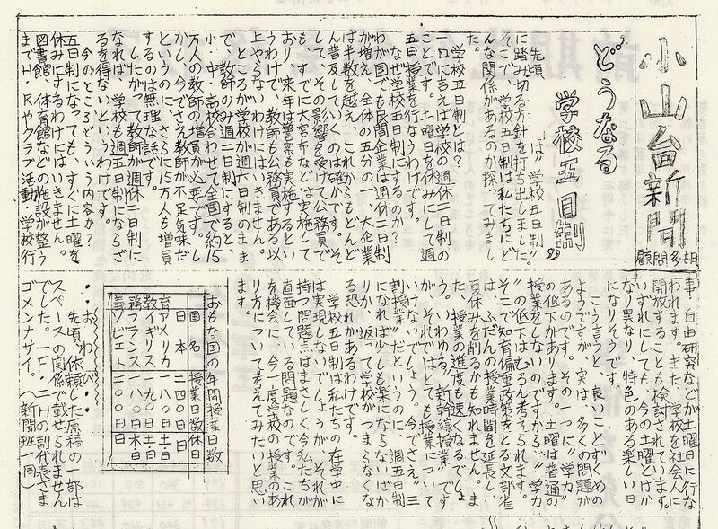 ファイル:1973 昭和48年7月5日 小山台新聞 ページ 1.jpg