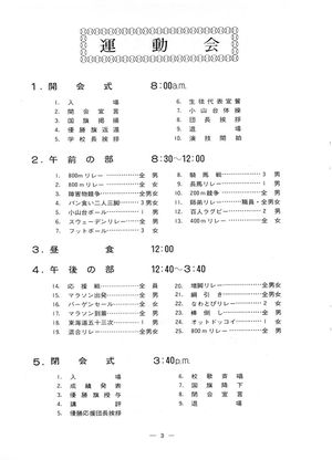 運動会プログラム